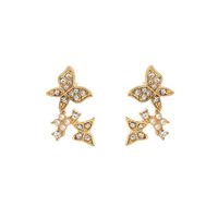 New Ear Jewelry S925 Silver Needle Diamond Pearl Butterfly Earrings Wholesale Nihaojewelry sku image 1