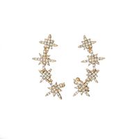 New Earrings S925 Silver Needle Diamond Snowflake Star Earrings Eight-pointed Star Ear Bone Clip Wholesale Nihaojewelry sku image 1