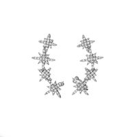 New Earrings S925 Silver Needle Diamond Snowflake Star Earrings Eight-pointed Star Ear Bone Clip Wholesale Nihaojewelry sku image 2