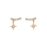 Fashion Golden Simple S925 Silver Needle Earrings Alloy Earring Exquisite Geometric Diamond-studded Snowflake Earrings Wholesale Nihaojewelry sku image 1