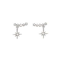 Fashion Golden Simple S925 Silver Needle Earrings Alloy Earring Exquisite Geometric Diamond-studded Snowflake Earrings Wholesale Nihaojewelry sku image 2