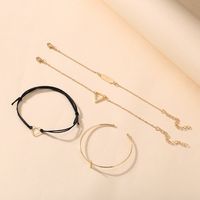 Fashion Heart Shaped Geometric Bracelet Set 4 Piece Set Creative Retro Simple Alloy Bracelet Nihaojewelry main image 3