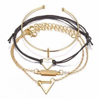 Fashion Heart Shaped Geometric Bracelet Set 4 Piece Set Creative Retro Simple Alloy Bracelet Nihaojewelry main image 6