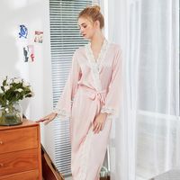 Summer Long Silk Dressing Gown Home Long-sleeved Wholesale Nihaojewelry main image 6