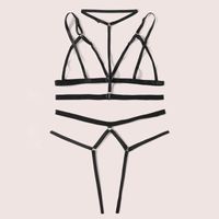 Fashion Sexy Lingerie Strap Three-point Elastic Multicolor Underwear Hollow Three-piece Suit Wholesale Nihaojewelry main image 6