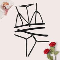 Fashion Sexy Lingerie Strap Three-point Elastic Multicolor Underwear Hollow Three-piece Suit Wholesale Nihaojewelry main image 5