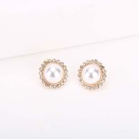 Mode Coréenne Nouveaux Diamants De Perles S925 Boucles D&#39;oreilles En Alliage D&#39;aiguille D&#39;argent Nihaojewelry main image 3