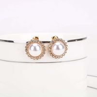 Mode Coréenne Nouveaux Diamants De Perles S925 Boucles D&#39;oreilles En Alliage D&#39;aiguille D&#39;argent Nihaojewelry main image 4