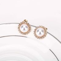 Korean Fashion New Pearl Diamonds S925 Silver Needle Alloy Earrings  Nihaojewelry main image 5