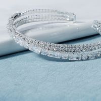 New Simple  Cross Open Bracelet Light Luxury Zircon Bracelet Wholesale Nihaojewelry main image 4