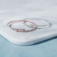 Mode Nouveau Bracelet En Strass Tous Les Jours Simple Anneau Mince Bracelet Ouvert Pour Femmes Nihaojewelry main image 4
