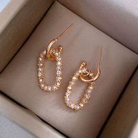 Fashion 925 Silver Needle Ring Pearl  Korean Wild Geometric Earrings Nihaojewelry Wholesale main image 4
