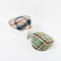 Fashion Color Plaid Vintage Anti-beret Women Breathable Niche Duck Tongue Retro Forward Hat main image 2