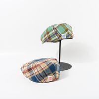 Fashion Color Plaid Vintage Anti-beret Women Breathable Niche Duck Tongue Retro Forward Hat main image 3