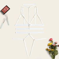 Fashion Sexy Lingerie Strap Three-point Elastic Multicolor Underwear Hollow Three-piece Suit Wholesale Nihaojewelry sku image 1