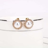 Korean Fashion New Pearl Diamonds S925 Silver Needle Alloy Earrings  Nihaojewelry sku image 1