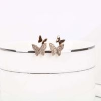 Fashion New Style Trend Butterfly Earrings  Simple S925 Silver Needle Earrings sku image 1