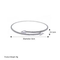 Korean Simple Open Elastic Bracelet High-end Zircon Diamond Bracelet Wholesale Nihaojewelry sku image 1