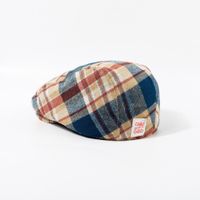 Fashion Color Plaid Vintage Anti-beret Women Breathable Niche Duck Tongue Retro Forward Hat sku image 2