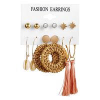 Fashion Jewelry New Tassel Earrings Set Six-piece Creative Leopard Earrings Wholesale Nihaojewelry sku image 24