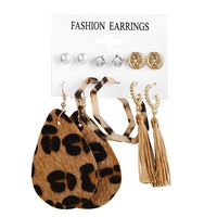 Fashion Jewelry New Tassel Earrings Set Six-piece Creative Leopard Earrings Wholesale Nihaojewelry sku image 17