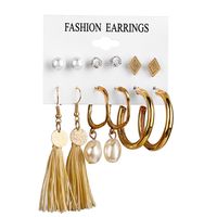 Fashion Jewelry New Tassel Earrings Set Six-piece Creative Leopard Earrings Wholesale Nihaojewelry sku image 9