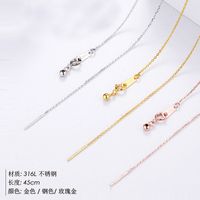 Stainless Steel 14K Gold Plated Simple Style U Shape Necklace main image 3