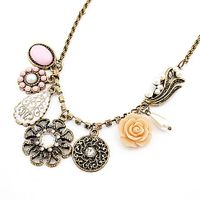 Korean Retro Neck Accessories Blossoming Petal Shape Necklace Wholesale Nihaojewelry sku image 1