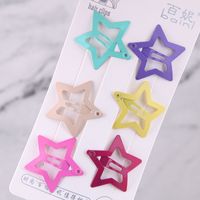 Fashion Hairpin For Children Candy Color Cute Children's Hair Clip Five-pointed Star Hairpin Side Clip Korea Small Clip Hairpin main image 1