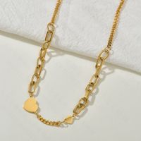 Korea New Titanium Steel Love Fashion Necklace For Women Simple Retro Heart-shaped Clavicle Chain Necklace Wholesale Nihaojewelry main image 5
