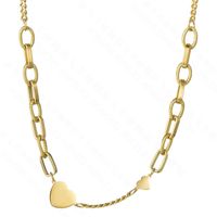 Corée Nouveau Collier De Mode D&#39;amour En Acier Au Titane Pour Les Femmes Collier De Chaîne De Clavicule En Forme De Coeur Rétro Simple En Gros Nihaojewelry main image 6