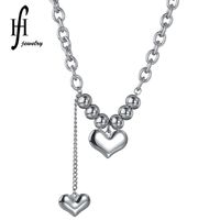 Korean Simple Love Necklace For Women Fashion Clavicle Chain Niche Love Pendant Stainless Steel Geometric Jewelry Nihaojewelry main image 2