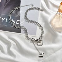 Korean Simple Love Necklace For Women Fashion Clavicle Chain Niche Love Pendant Stainless Steel Geometric Jewelry Nihaojewelry main image 5