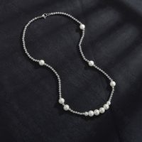Japanische Und Koreanische Trend Neue Produkte Ins Nischen Design Sinn Titan Stahl Perlen Spleißen Metall Perlenkette In Einem Stück main image 3