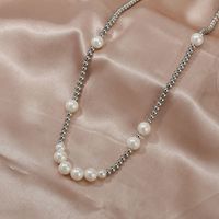 Korean Trend New Necklace Fashion Necklaceniche Titanium Steel Beads Stitching Metal Pearl Necklace Stainless Steel Necklace For Women main image 5