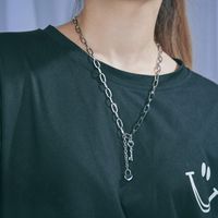 Fashion Stainless Steel Key Necklace Simple Niche Pendant Small Lock Clavicle Chain For Women Nihaojewelry main image 4