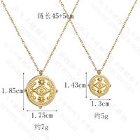 Fashion Angel's Eye Coin Women's Necklace Simple Retro Clavicle Chain Stainless Steel Necklace Round Pendant Nihaojewelry main image 3