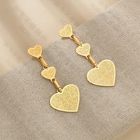 Simple Heart-shaped Multi-layer Glossy Love Earrings Stainless Steel Exaggerated Jewelry Wholesale Nihaojewelry main image 3