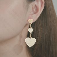 Boucles D&#39;oreilles D&#39;amour Brillantes Multicouches En Forme De Coeur Simples En Acier Inoxydable Bijoux Exagérés En Gros Nihaojewelry main image 4