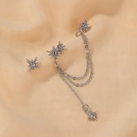 Star Earrings Korean Cool And Handsome Single Tassel Ear Clip Earrings Wholesale Nihaojewelry main image 3