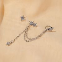 Star Earrings Korean Cool And Handsome Single Tassel Ear Clip Earrings Wholesale Nihaojewelry main image 4
