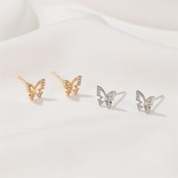 New Hollow Butterfly Earrings Diamond  Earrings Trend Earrings Wholesale Nihaojewelry main image 3
