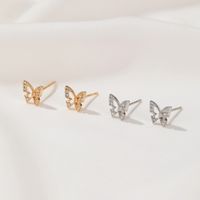 New Hollow Butterfly Earrings Diamond  Earrings Trend Earrings Wholesale Nihaojewelry main image 4