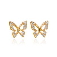 New Hollow Butterfly Earrings Diamond  Earrings Trend Earrings Wholesale Nihaojewelry main image 6