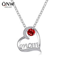 Mode Vente Chaude Lettre D&#39;amour Collier Simple Collier En Forme De Coeur Pendentif Cadeau Pour La Fête Des Mères Nihaojewelry main image 1