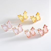 Koreanische Ohrringe Sommer Super Fee Transparente Schmetterlings Ohrringe Temperament Einfache Kristall Ohrringe Stand Quelle Großhandel main image 2