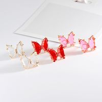 Korean Style Earrings Summer Transparent Butterfly Earrings Simple Crystal Earrings Wholesale Nihaojewelry main image 5