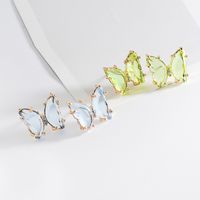 Korean Style Earrings Summer Transparent Butterfly Earrings Simple Crystal Earrings Wholesale Nihaojewelry main image 4