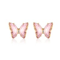 Korean Style Earrings Summer Transparent Butterfly Earrings Simple Crystal Earrings Wholesale Nihaojewelry main image 3