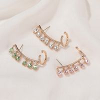 New Korean Clip Earrings Water Drop Tassel Earrings Crystal Zircon Ear Clip Earrings Integrated Earrings Wholesale Nihaojewelry main image 3